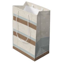 Blue Beige Brown Soft Polka Dots Retro Hintergrund Mittlere Geschenktüte