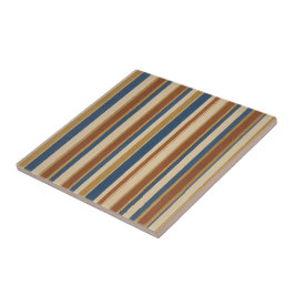 Blue beige gold and bronze stripes fliese