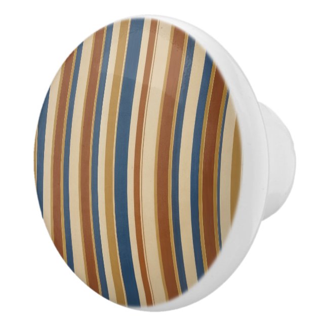Blue beige gold and bronze stripes keramikknauf (Rechts)