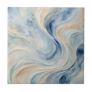 Blue Beige Waves 3 Keramiken Tile Fliese