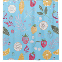 Blue Berry Citrus Duschvorhang - Neuer Sommer VI