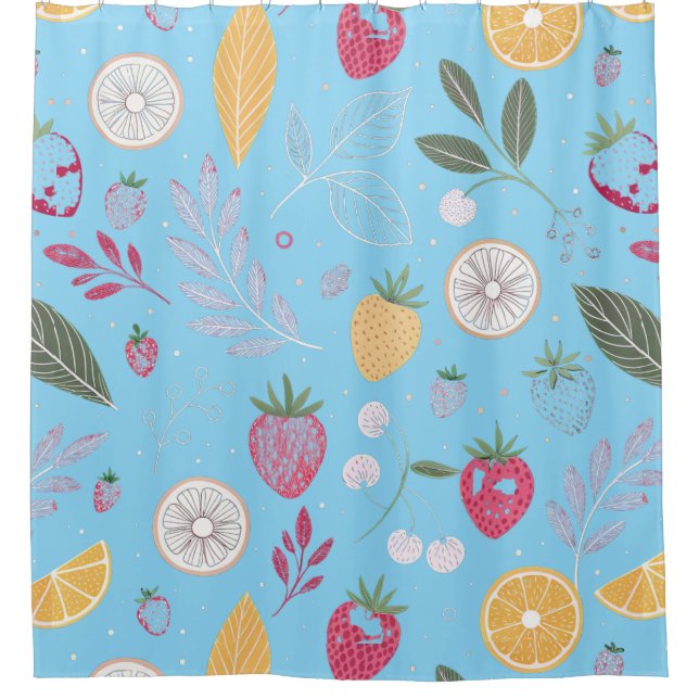 Blue Berry Citrus Duschvorhang - Neuer Sommer VI (Vorderseite)