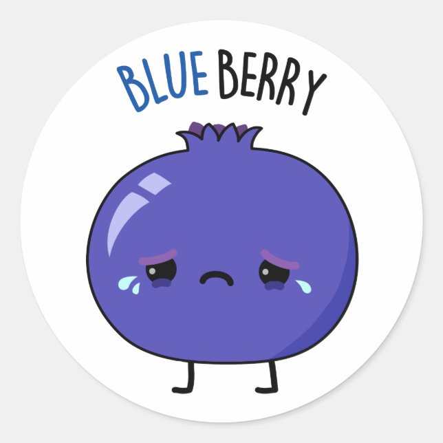 Blue Berry Funny Blueberry Pub Runder Aufkleber (Vorderseite)