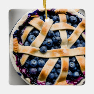 Blue Berry Pie Christmas Spaß   Funny Food Puff Keramikornament