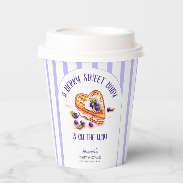Blue Berry Sweet Fall Baby Dusche Pappbecher (Vorderseite)