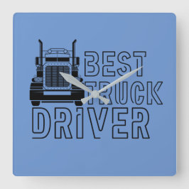 Blue Best Truck Driver Carrier Quadratische Wanduhr