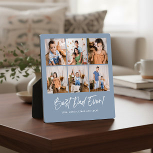 Blue Best Vater je 6 Foto Plaque Fotoplatte