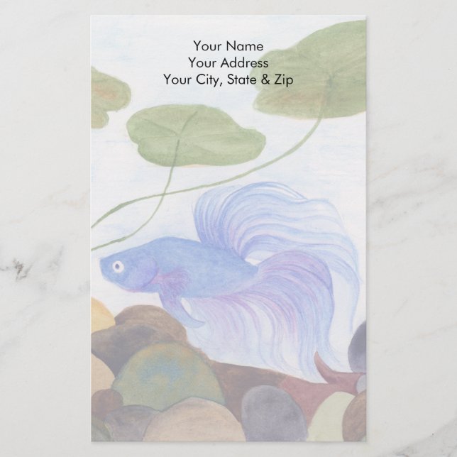 Blue Betta Briefpapier (Vorderseite)