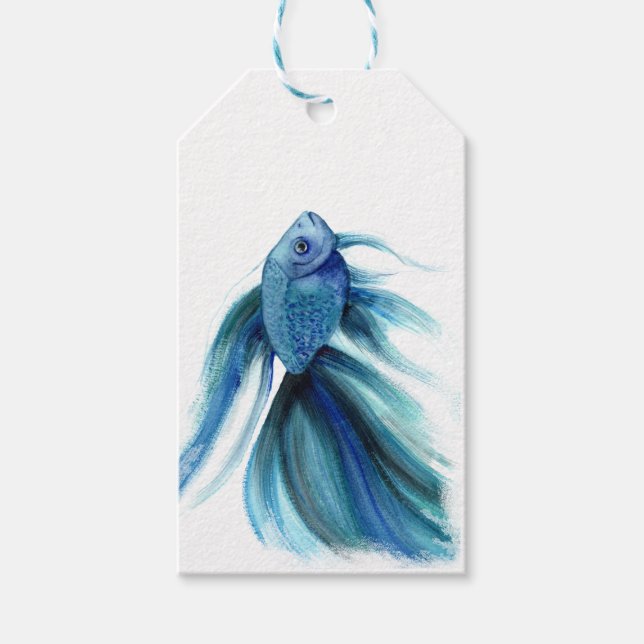 Blue Betta Fish Geschenkanhänger (Vorderseite)