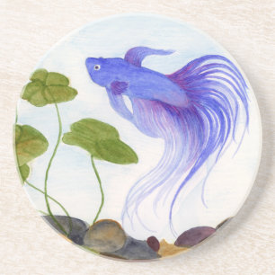 Blue Betta Fish Getränkeuntersetzer