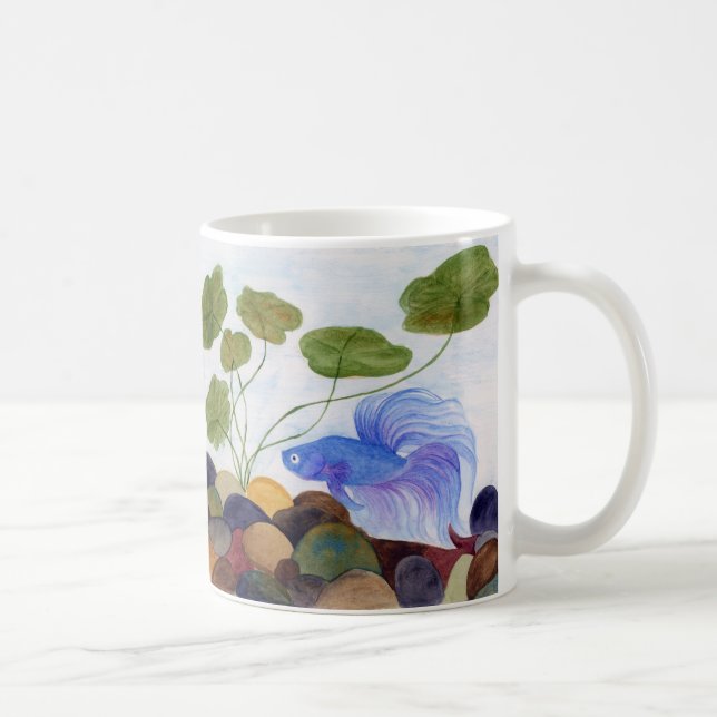 Blue Betta Fish Kaffeetasse (Rechts)
