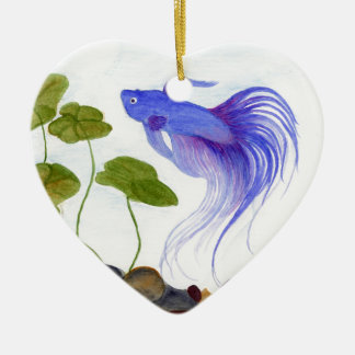 Blue Betta Fish Keramikornament