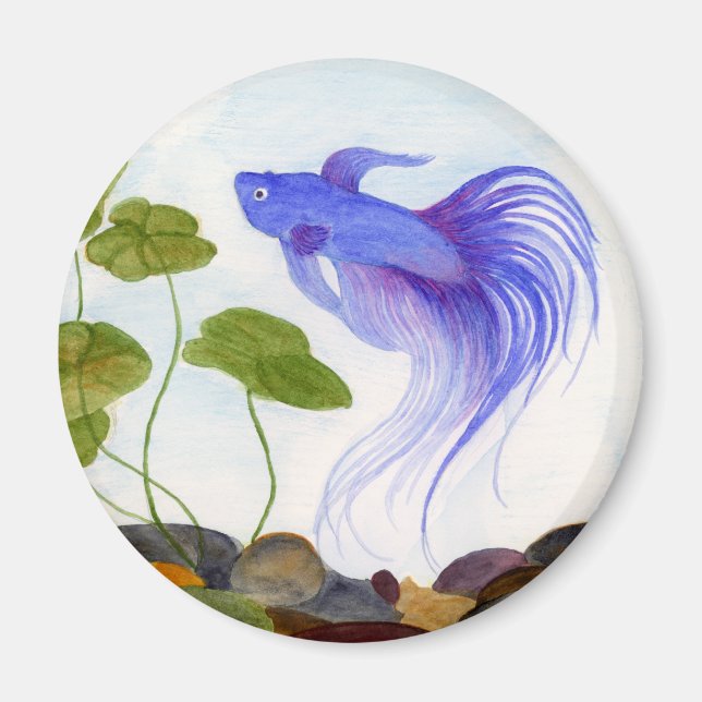 Blue Betta Fish Magnet (Vorne)
