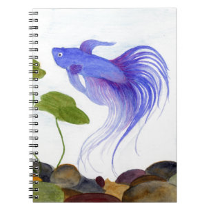 Blue Betta Fish Notizblock
