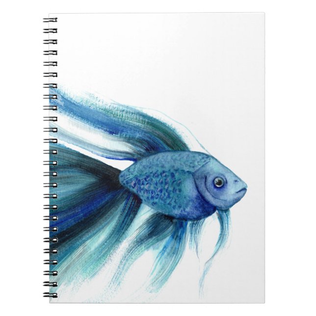 Blue Betta Fish Notizblock (Vorderseite)