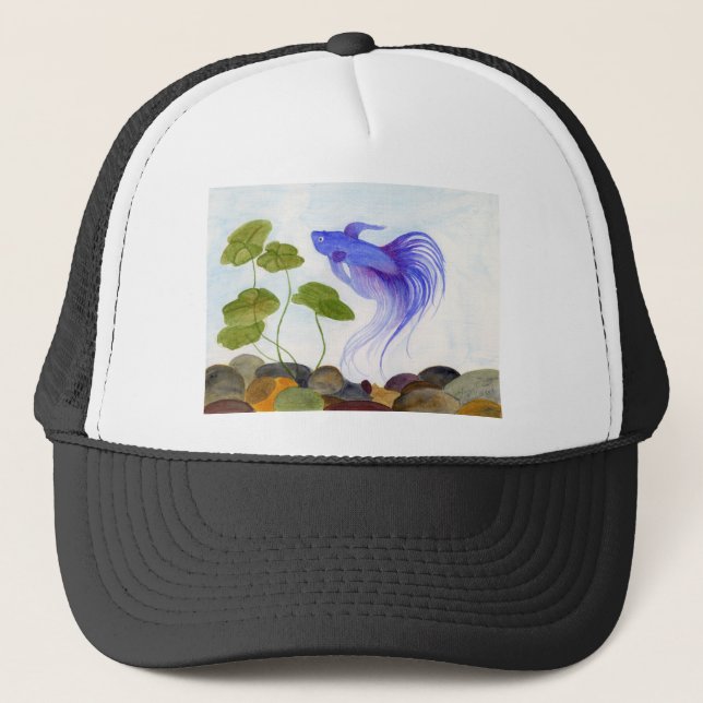 Blue Betta Fish Truckerkappe (Vorderseite)