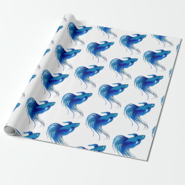 Blue Betta Fish Watercolor Geschenkpapier