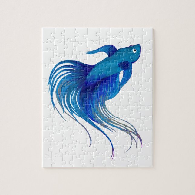 Blue Betta Watercolor (Vertikal)