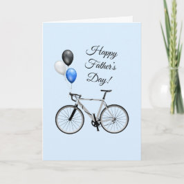 Blue Bicycle and ballons Vatertagskarte Karte