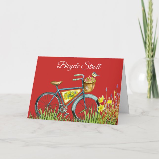 Blue Bicycle Basket of Blume & Bird Red Karte (Vorderseite)