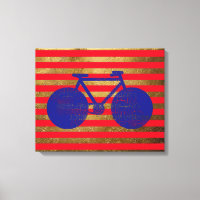 blue bicycle & golden/red stripes