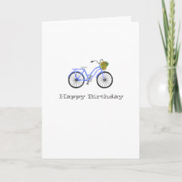 Blue Bicycle HAPPY BIRTHDAY NAME Blume Aktionskorb Karte