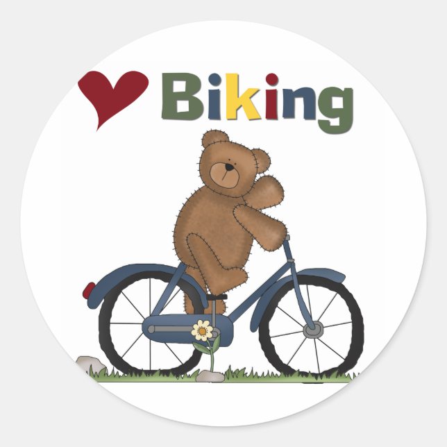 Blue Bicycle I Liebe Bikeschirme und Geschenke Runder Aufkleber (Vorderseite)