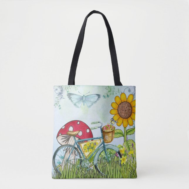 Blue Bicycle Niedlich Butterfly Tasche (Vorderseite)