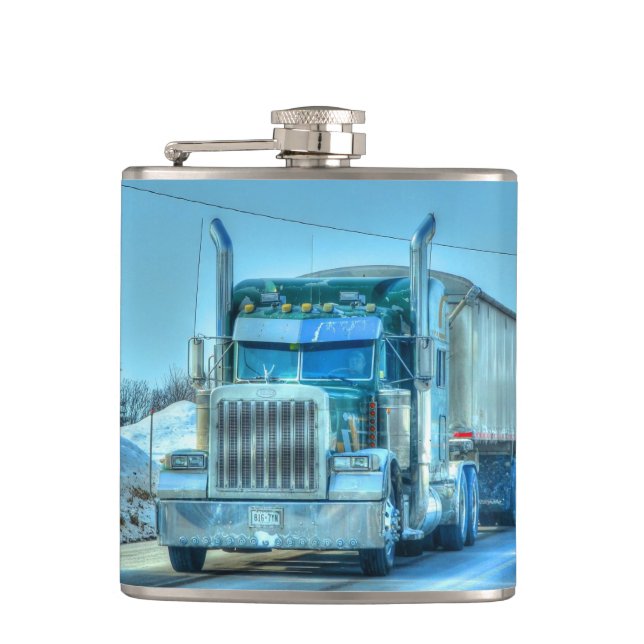 Blue Big Rig LKW LKW LKW & Highway Flachmann (Vorderseite)