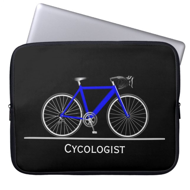 Blue Bike auf Black Laptopschutzhülle (Vorderseite)