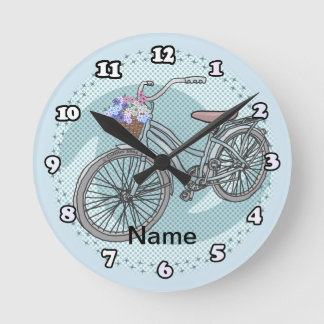 Blue Bike  Clock Runde Wanduhr