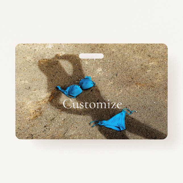 Blue Bikini Beach Sand Thunder_Cove Ausweis (Vorderseite)