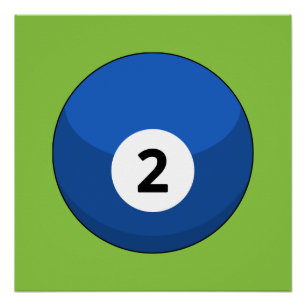 Blue Billiard Ball Nummer Zwei Poster
