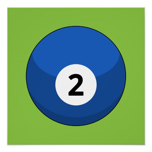 Blue Billiard Ball Nummer Zwei Poster (Vorderseite)