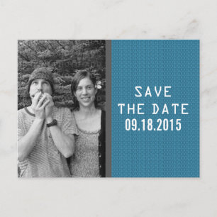 Blue Binary Code Foto Save the Date Postkarte