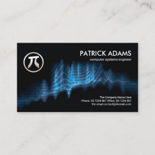 Blue Binary Code Sound Wave Data Scientist Visitenkarte