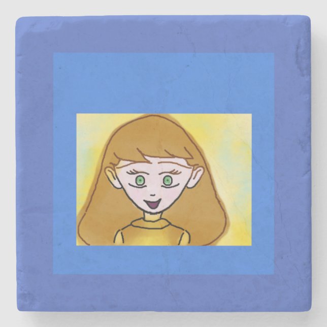Blue Bingo Anime Stone Untersetzer (Vorderseite)