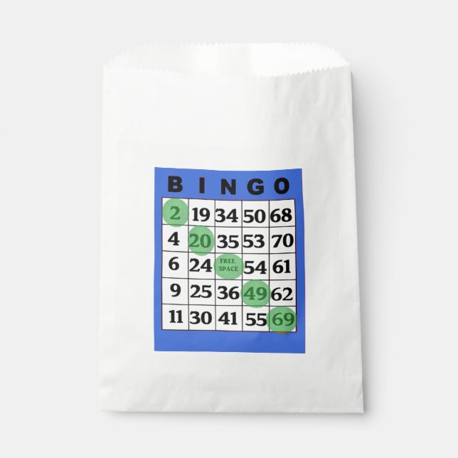 Blue BINGO Card Gastgeschenk Bag Geschenktütchen (Vorderseite)