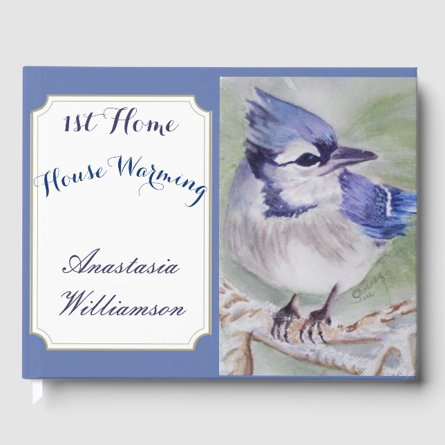 BLUE BIRD 1. ZUHAUSE HOUSEWARMING GÄSTEBUCH (Vorderseite)