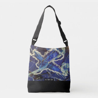 Blue Bird, Abstract Art Tragetaschen Mit Langen Trägern