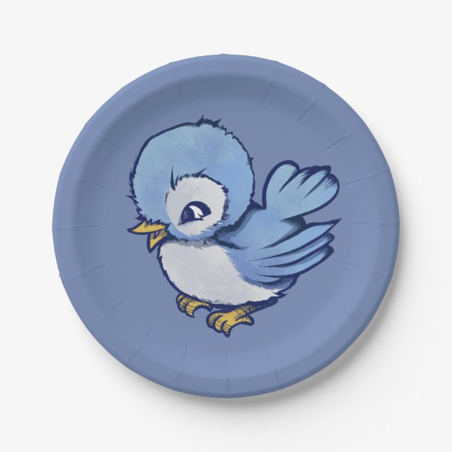 Blue Bird Art Bird Lovers Bluebird Bird Watching Pappteller (Vorderseite)