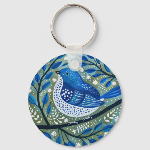 Blue Bird Art Schlüsselanhänger
