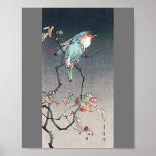 Blue Bird at Night, Watanabe Seitei Poster
