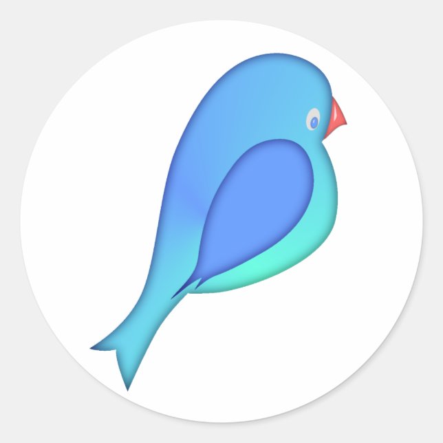 Blue-Bird-Aufkleber Runder Aufkleber (Vorderseite)