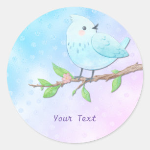 Blue-Bird-Aufkleber Runder Aufkleber