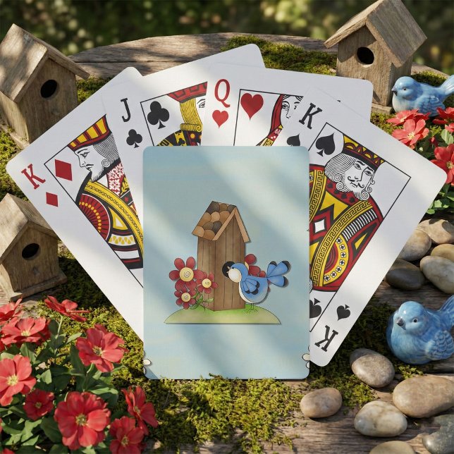 Blue Bird Birdhouse Spielkarten (Von Creator hochgeladen)