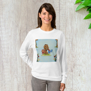 Blue Bird Birdhouse Womens Long Sleeve T-Shirt