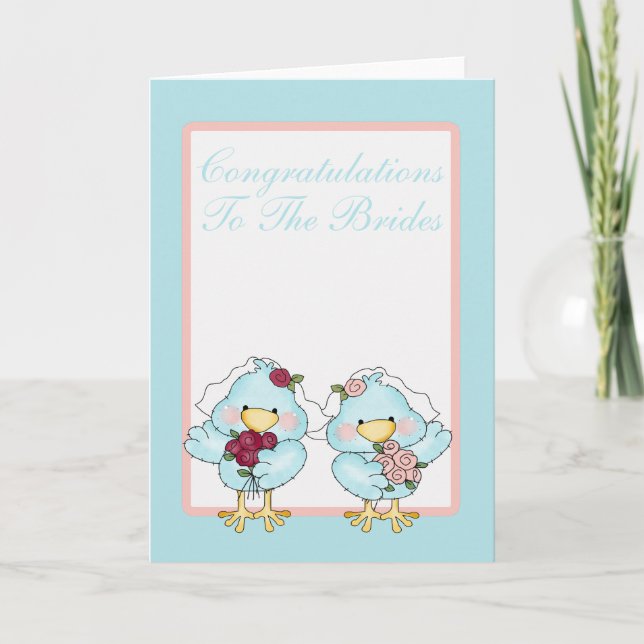 Blue Bird Brides Wedding Karte (Vorderseite)