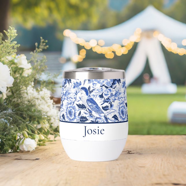 Blue Bird Chinoiserie Monogram  (Hochzeit (gedreht))