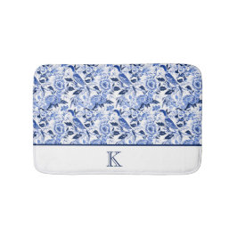 Blue Bird Chinoiserie Monogram Badematte